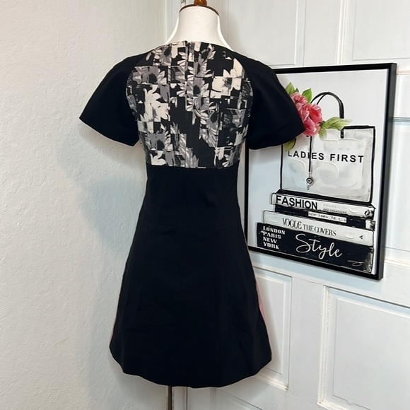 Tibi Black & Pink Arel Print Dress Size 4 - Picture 5 of 9
